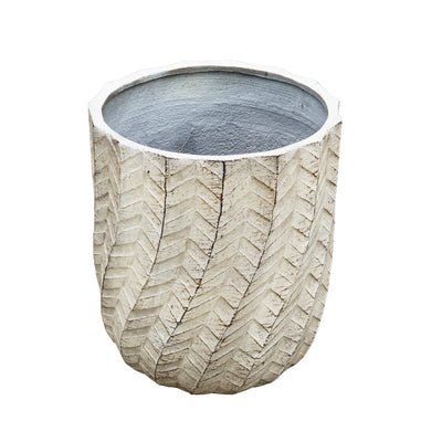 Textured Ivory Cement Pot