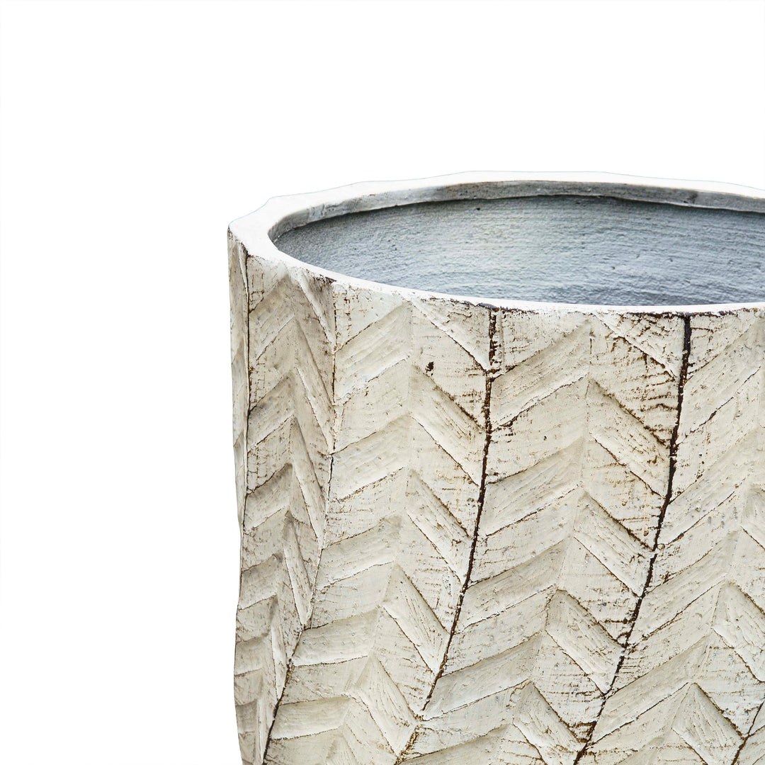 Textured Ivory Cement Pot