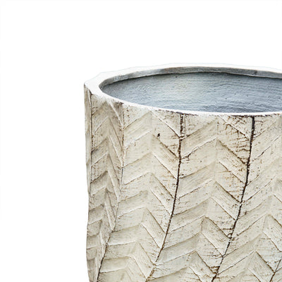 Textured Ivory Cement Pot
