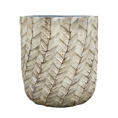 Textured Ivory Cement Pot