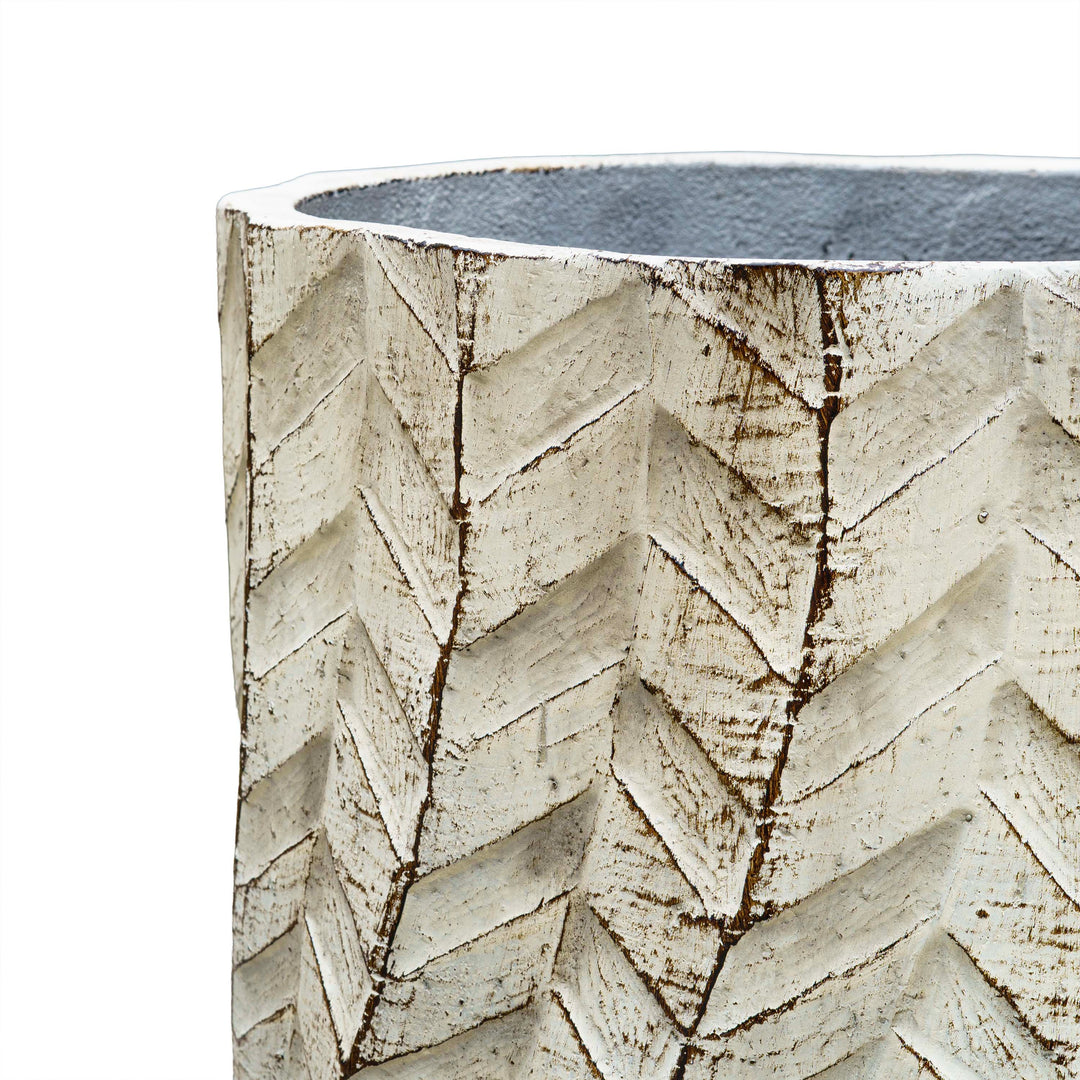 Textured Ivory Cement Pot
