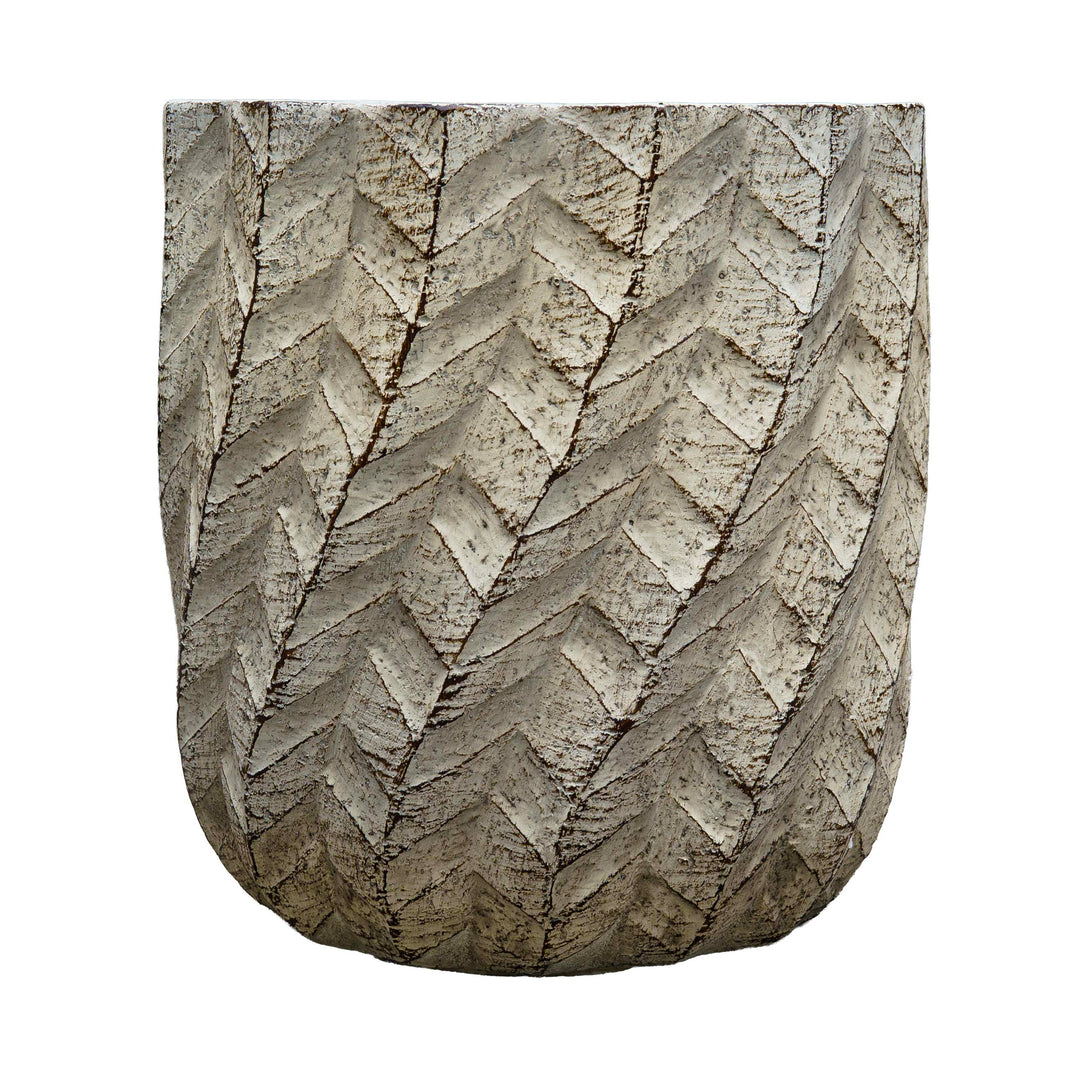 Textured Ivory Cement Pot