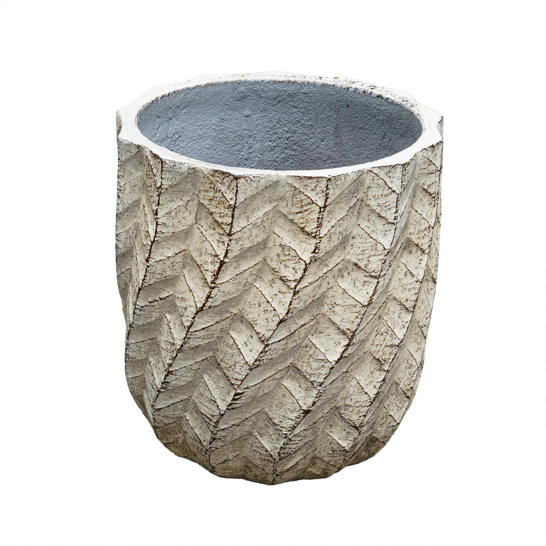 Textured Ivory Cement Pot