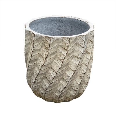 Textured Ivory Cement Pot
