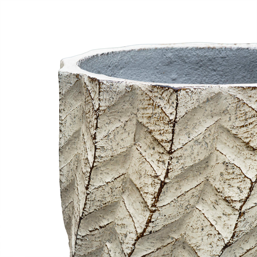Textured Ivory Cement Pot