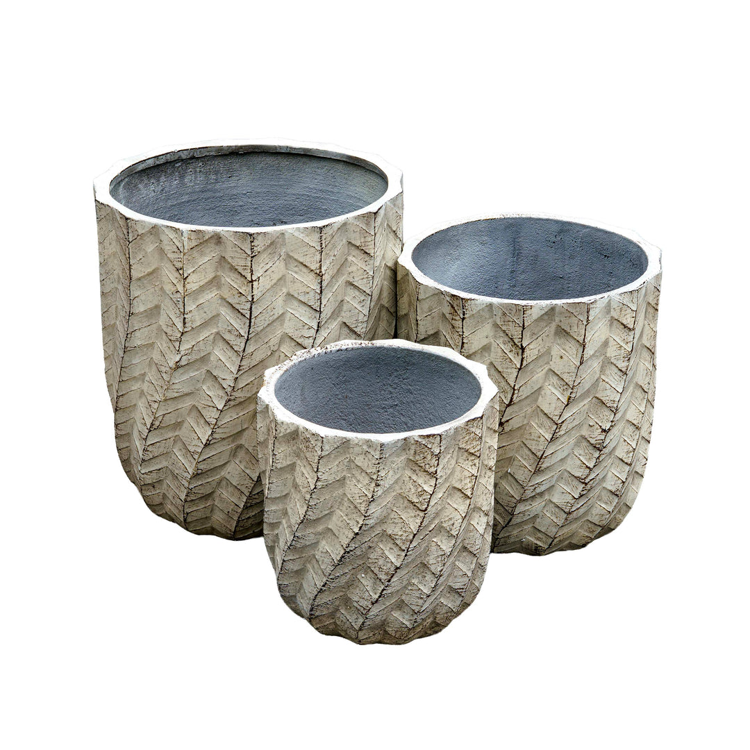 Textured Ivory Cement Pot