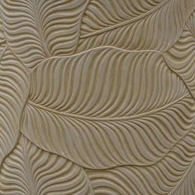 Leaf Imprint Beige Cement Planter