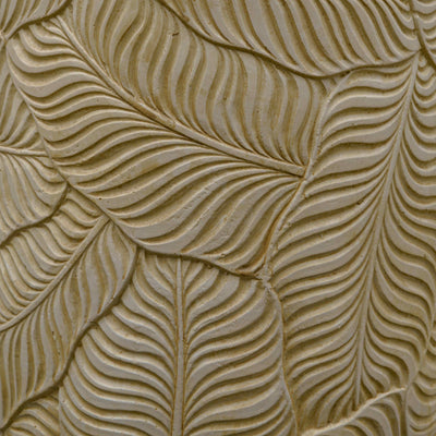 Leaf Imprint Beige Cement Planter