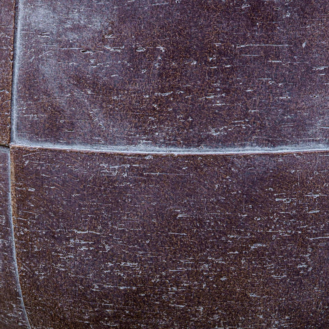 Rust Brown Grid Texture Cement Pot