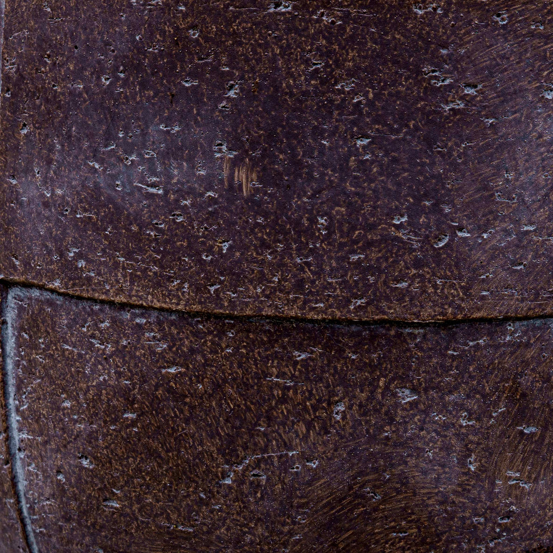 Rust Brown Grid Texture Cement Pot