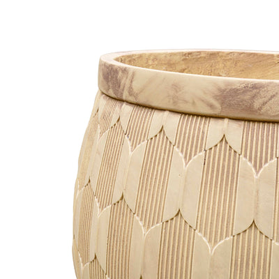 Beige Carved Cement Planter