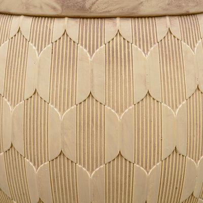 Beige Carved Cement Planter