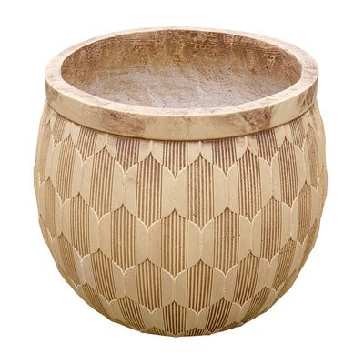 Beige Carved Cement Planter
