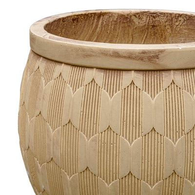 Beige Carved Cement Planter