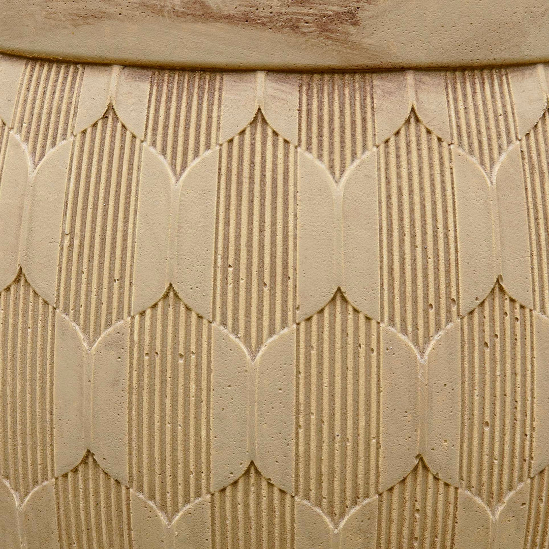Beige Carved Cement Planter