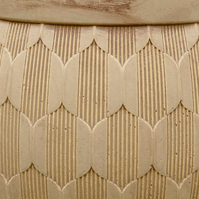 Beige Carved Cement Planter