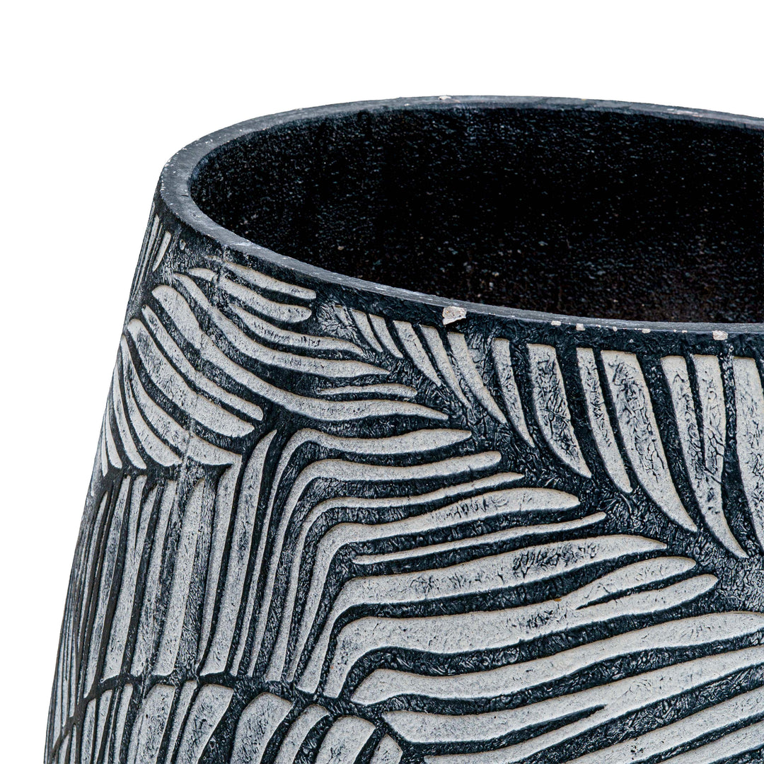 Leaf Texture Cement Pot