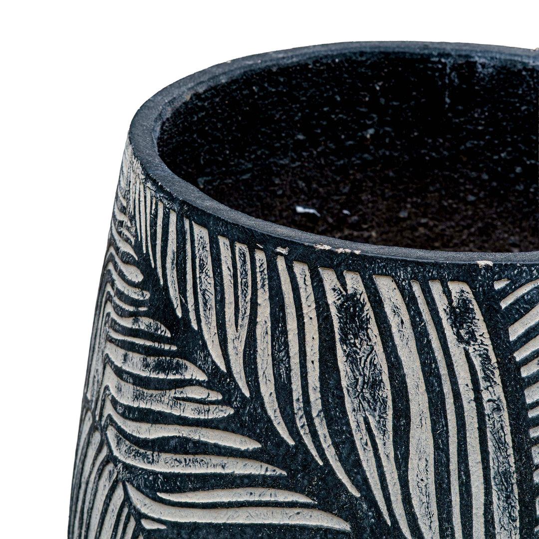 Leaf Texture Cement Pot