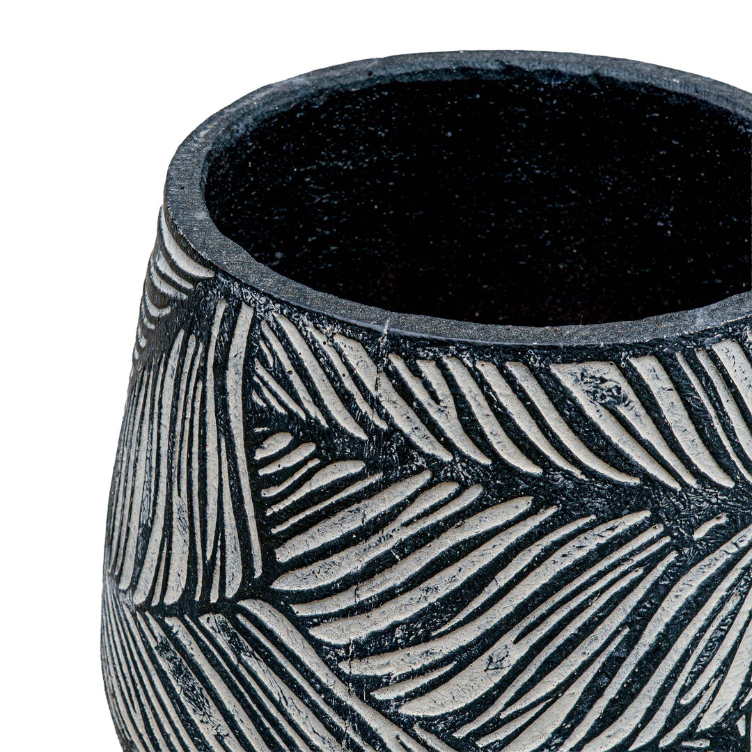 Leaf Texture Cement Pot