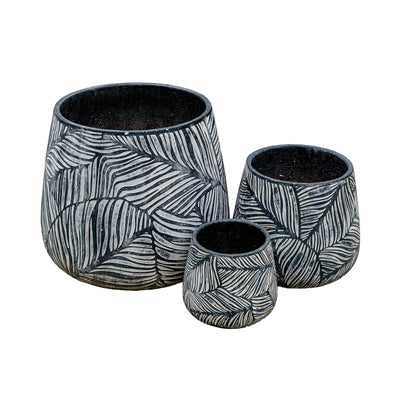 Leaf Texture Cement Pot