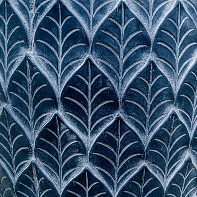Etched Cement Planter Black