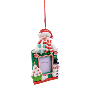 Snowman Cheer Photo Frame Ornament