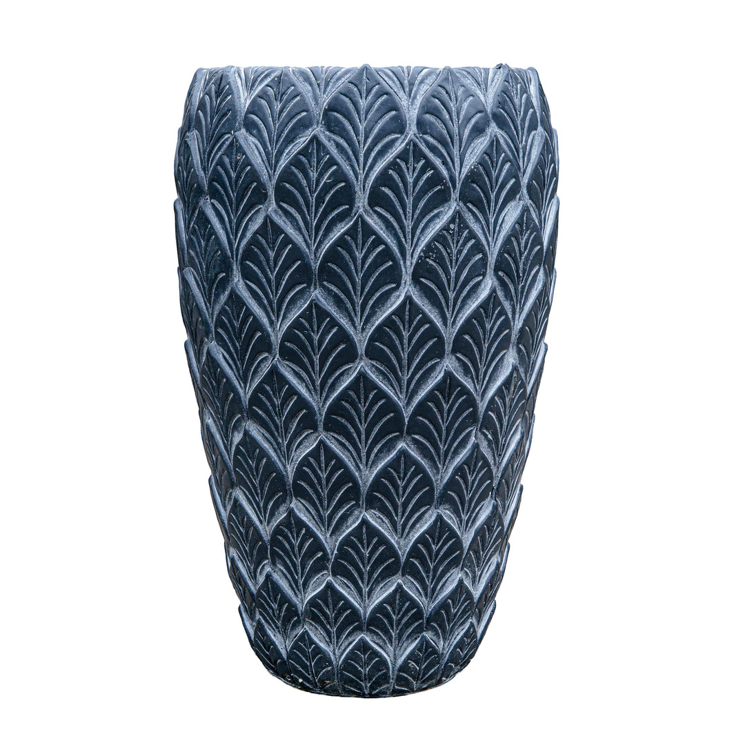 Etched Cement Planter Black