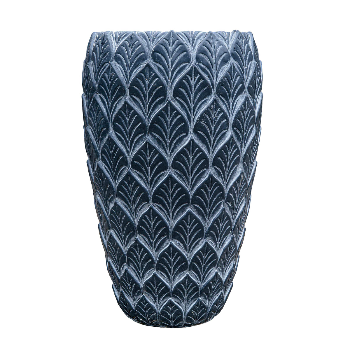 Etched Cement Planter Black