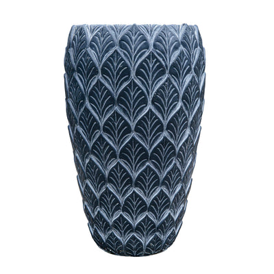 Etched Cement Planter Black