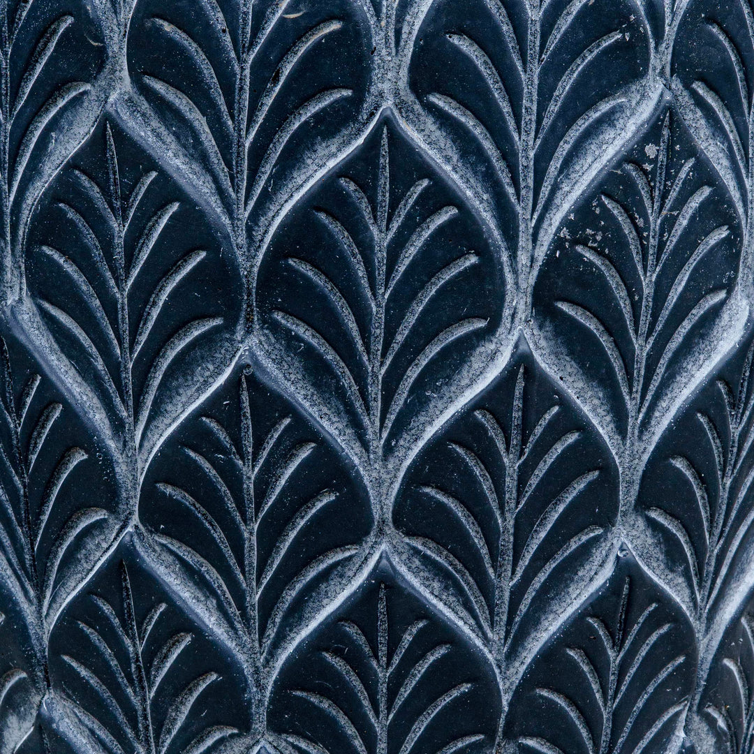 Etched Cement Planter Black