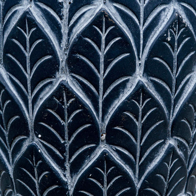 Etched Cement Planter Black