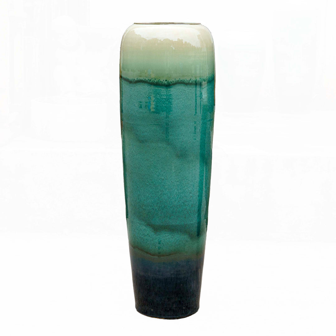 Aqua Mist Ceramic Floor Vase