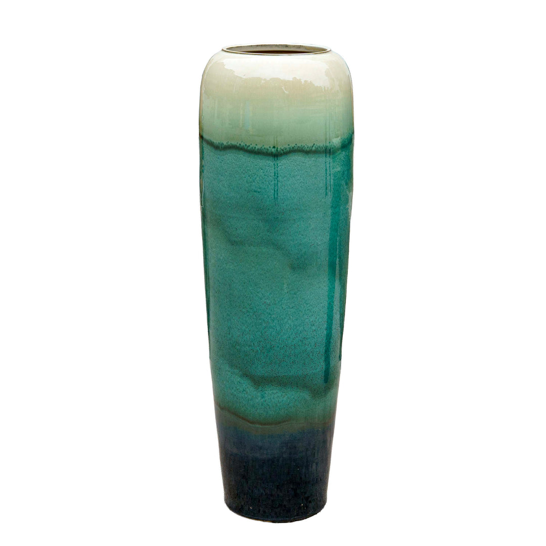 Aqua Mist Ceramic Floor Vase