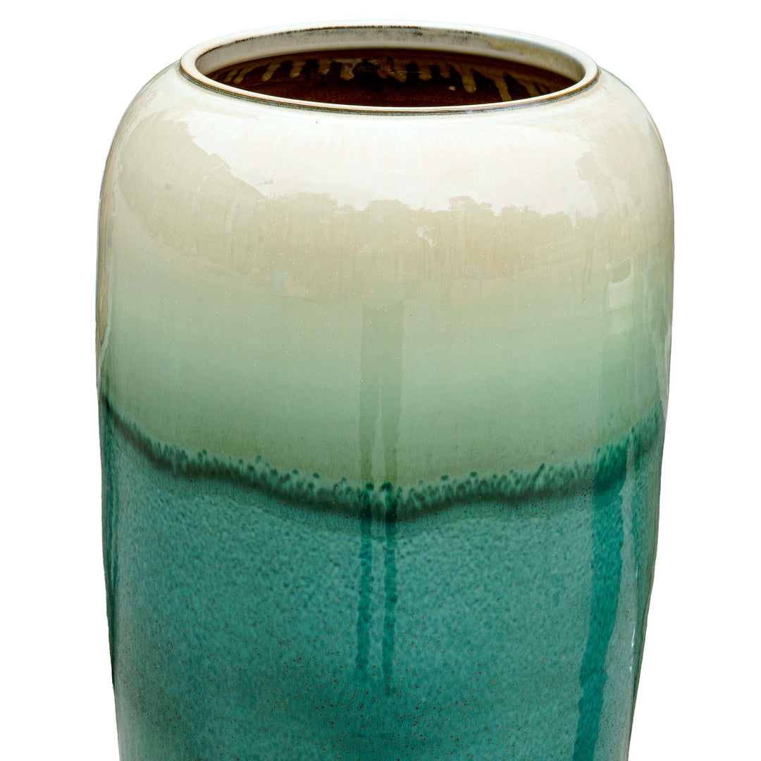 Aqua Mist Ceramic Floor Vase