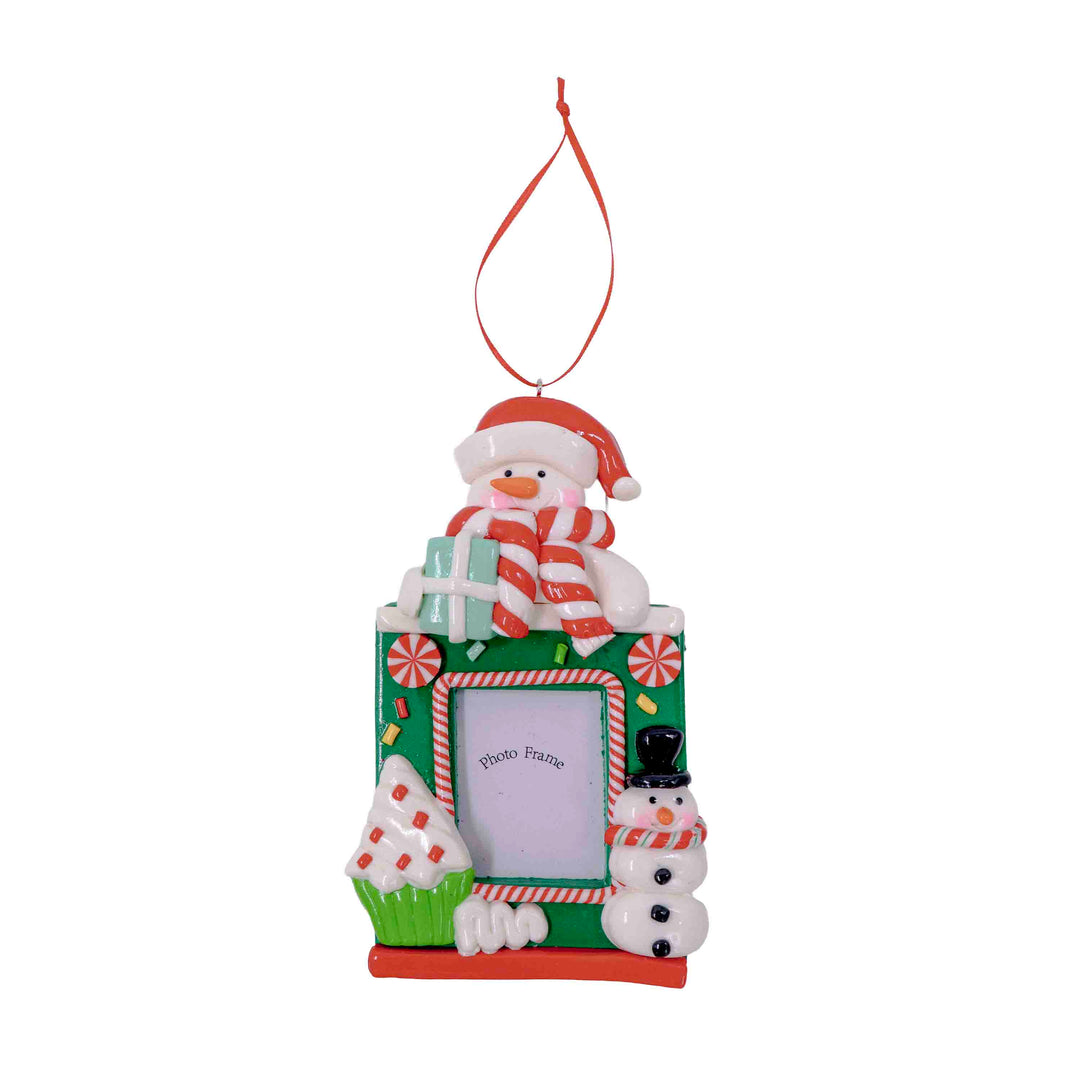 Snowman Cheer Photo Frame Ornament