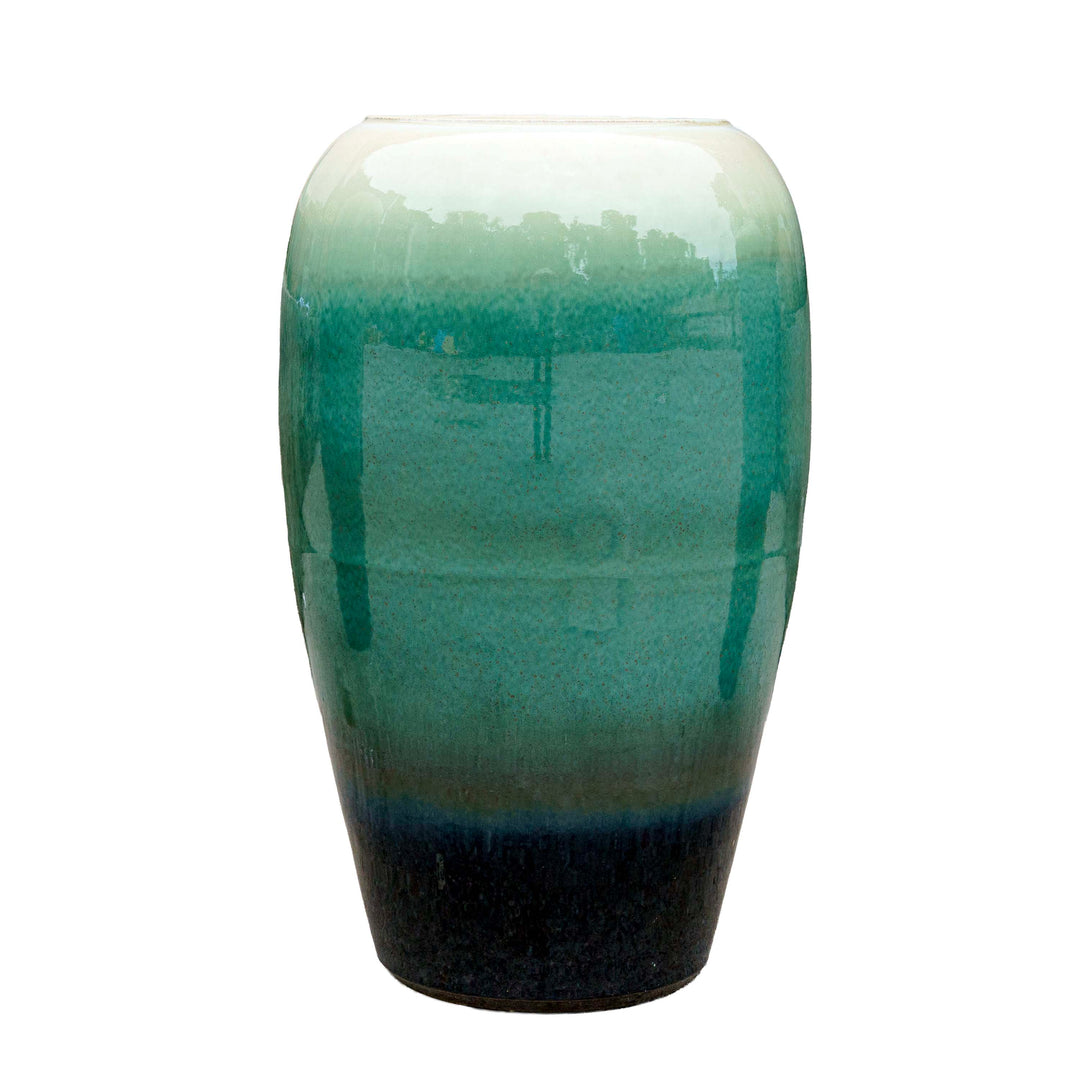 Aqua Mist Ceramic Floor Vase