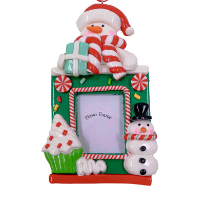 Snowman Cheer Photo Frame Ornament