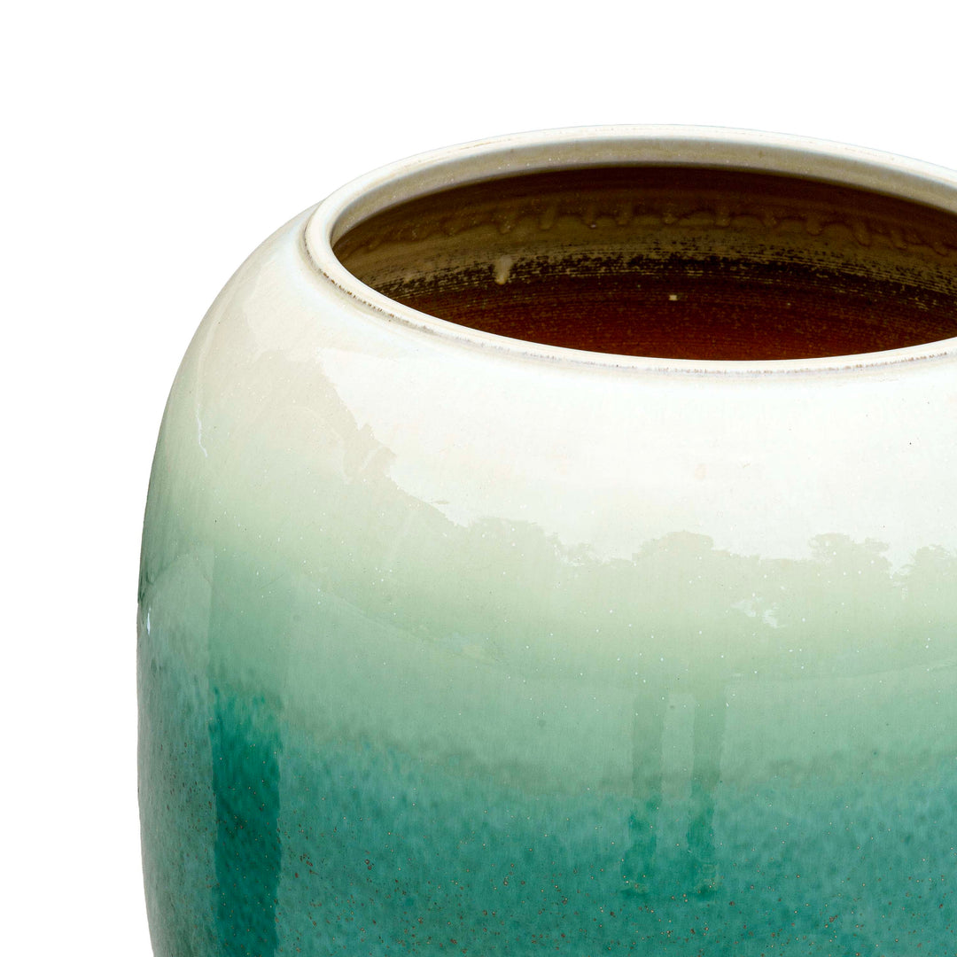 Aqua Mist Ceramic Floor Vase