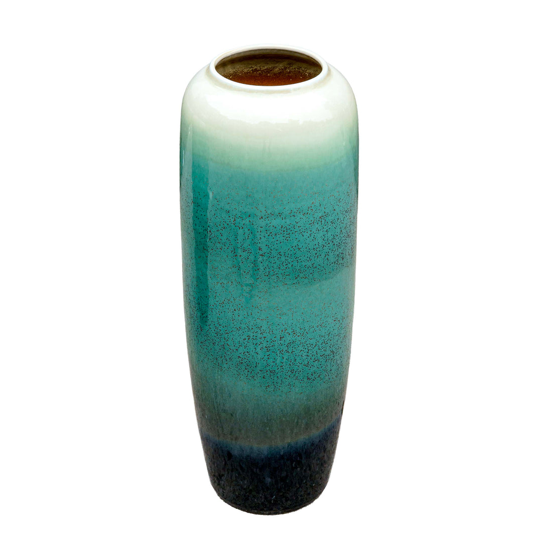 Aqua Mist Ceramic Floor Vase