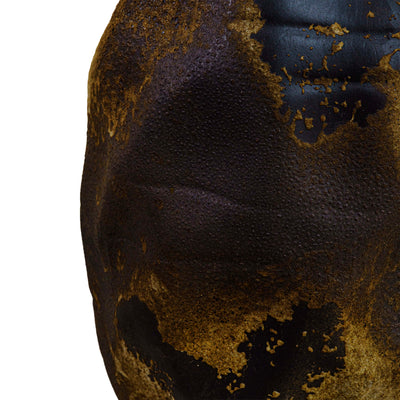 Antique Brown Metal Floor Vase