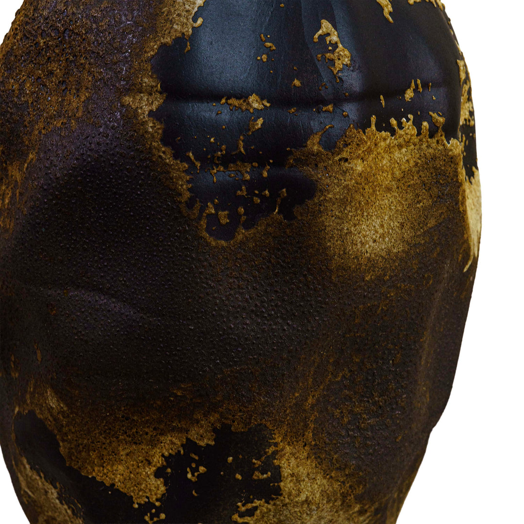 Antique Brown Metal Floor Vase