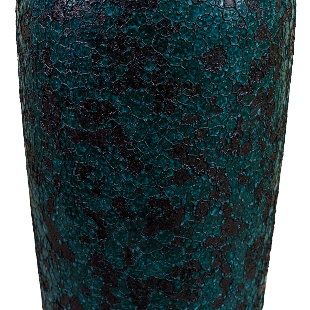 Teal Green Rustic Metal Vase