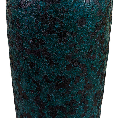 Teal Green Rustic Metal Vase