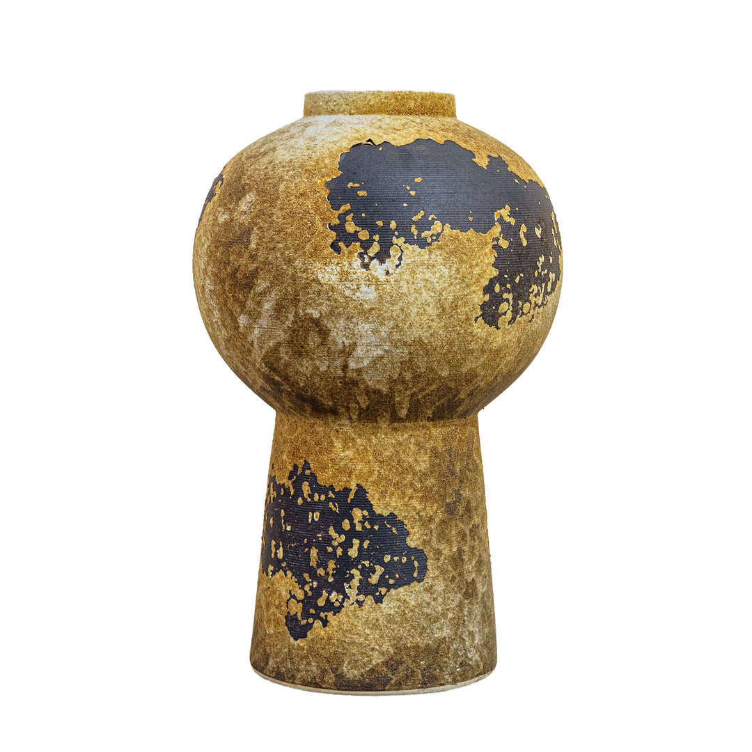 Ochre Patina Metal Vase