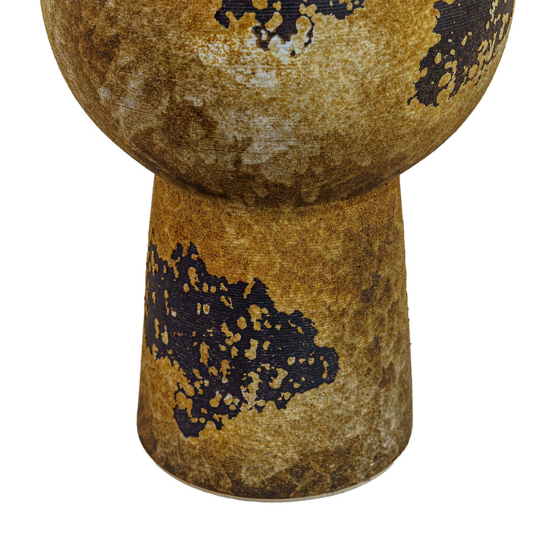 Ochre Patina Metal Vase