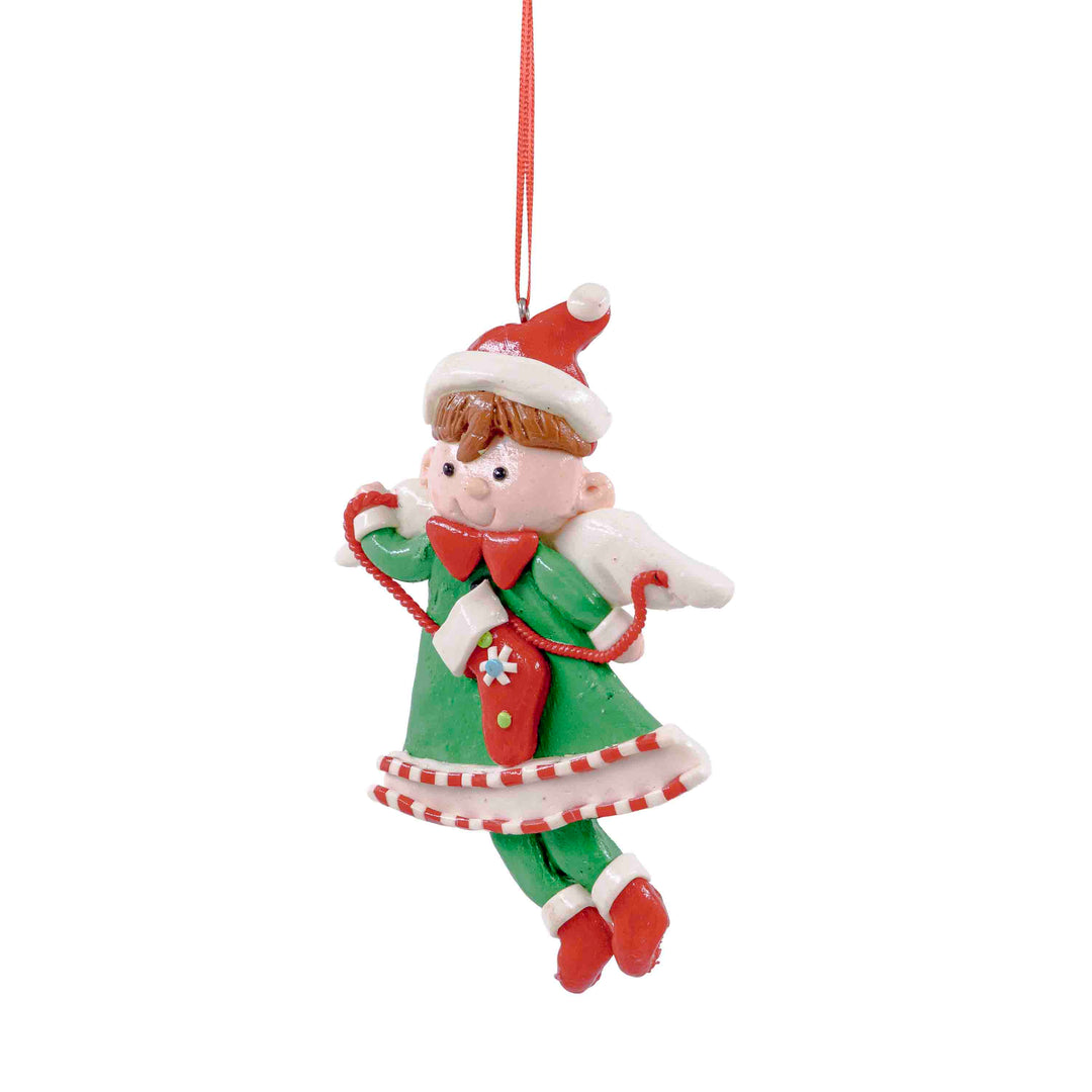 Elf Doll Hanging Ornament Green