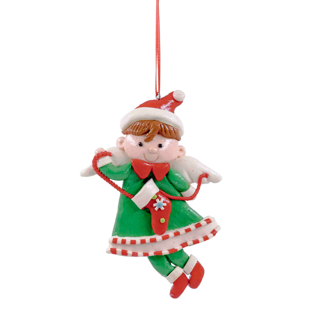 Elf Doll Hanging Ornament Green