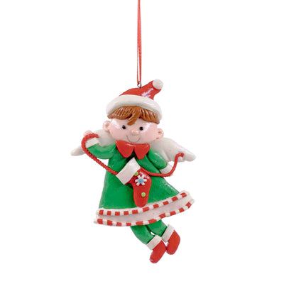 Elf Doll Hanging Ornament Green