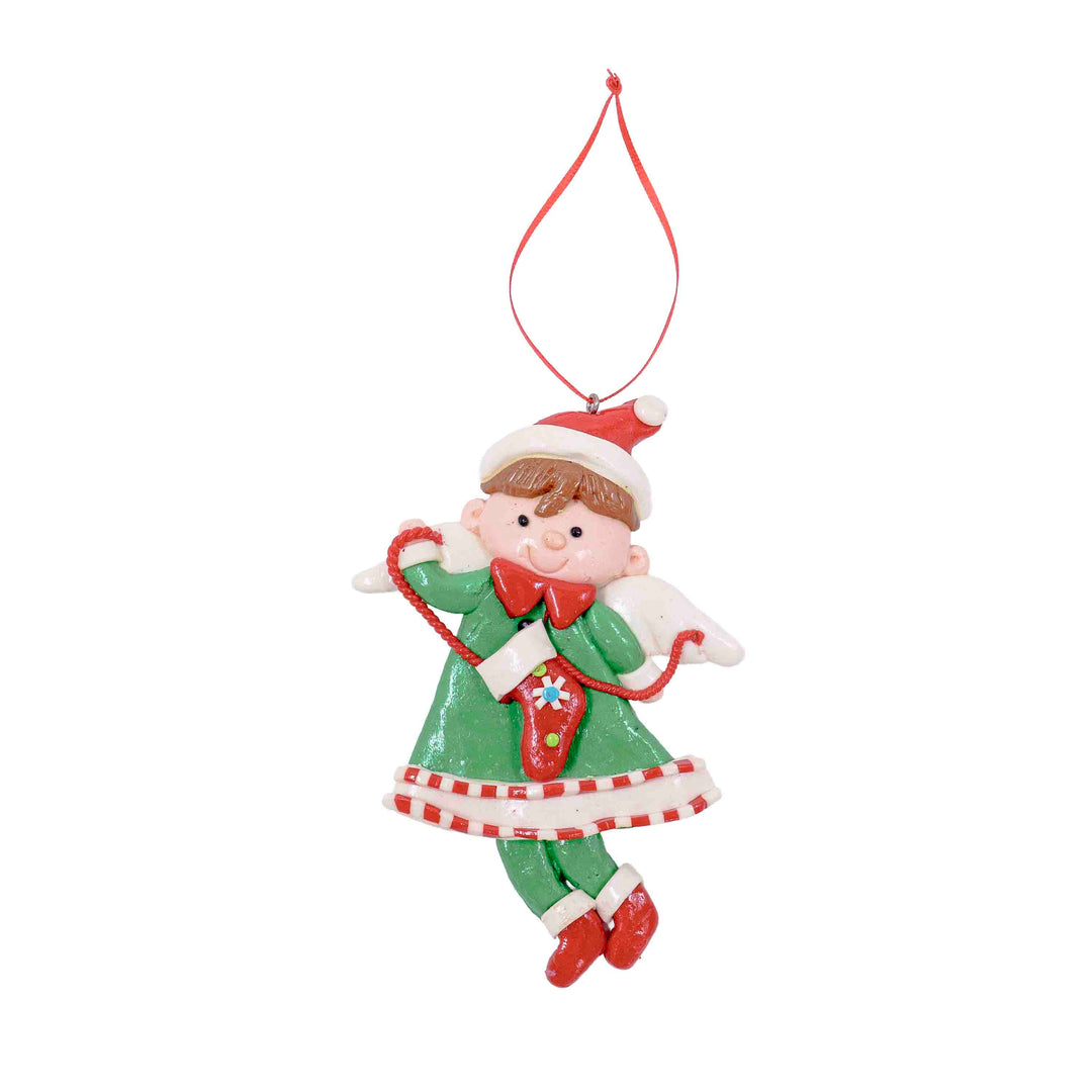 Elf Doll Hanging Ornament Green