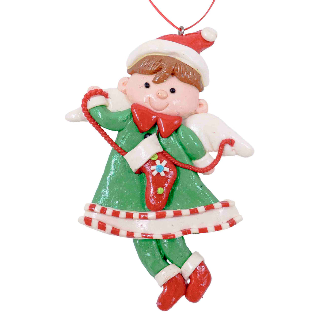 Elf Doll Hanging Ornament Green